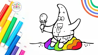 How to Draw Patrick | Drawing and Coloring Patrick Star 🌈 ⭐
