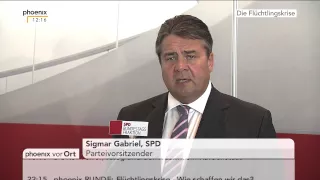 Aus den Fraktionen: Sigmar Gabriel und Thomas Oppermann zur EU-Flüchtlingspolitik am 15.09.2015