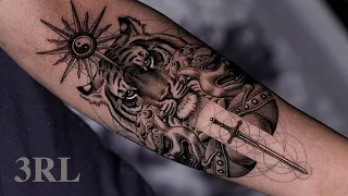 FU DOG/TIGER TATTOO | TIMELAPSE