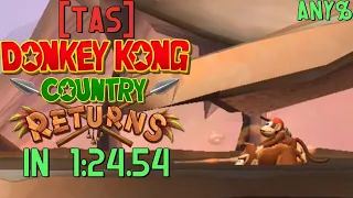 [Full TAS] Donkey Kong Country Returns any% in 1:24.54