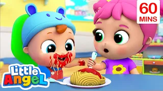 Yum Yum, Baby Loves Spaghetti - Little Angel | Kids Cartoons & Nursery Rhymes | Moonbug Kids