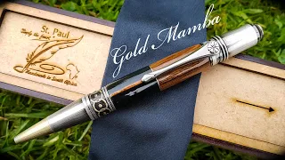 Pen turning: The Gold Mamba (ProzX Art Deco)