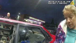Woman On Drugs Passed Out At The Pump