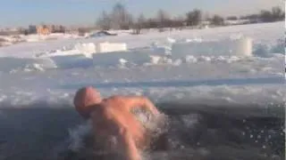 My  Ice Swimming в клубе "Моржи Купчино" 12.2.12 Купчинские карьеры