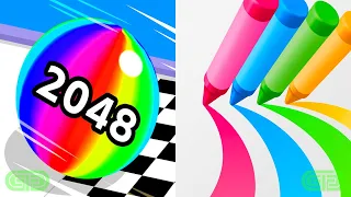 Ball Run 2048 Vs Pencil Rush Android iOS Mobile Gameplay Walkthrough 490170