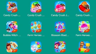 Candy Crush Friends,Candy Crush Soda Saga,Candy Crush Jelly,Candy Crush Saga,Bubble Witch 3 Saga