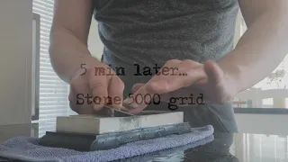 Как заточить нож на водном камне / How to sharpen knife on whetstone (USE ENG SUBTITLES)