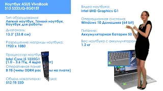 НИКС Компьютерный Супермаркет представляет видео: Ноутбук ASUS VivoBook S13 S333JQ-EG015T