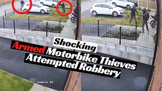 Armed Motorbike Thieves RUN when the 'Victim' turns the tables..