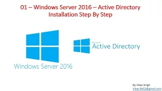 01 – Windows Server 2016 – Active Directory Installation Step By Step