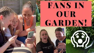 A BIG SURPRISE FOR JADE - some of her biggest fans hide in our garden!