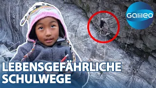 Abenteuerliche Schulwege: Mit dem Motorrad durch den Dschungel oder mit der Gondel über die Schlucht