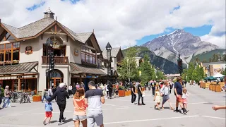 Downtown BANFF Alberta Canada 4K Walking Tour vlog