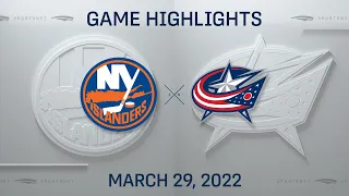NHL Highlights | Islanders vs. Blue Jackets - Mar. 29, 2022