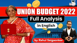 Union Budget 2022 - Full analysis of Union Budget 2022 by Rahul Saigaonker in English | UPSC Exams