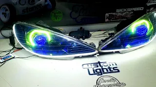 peugeot 206 custom headlights