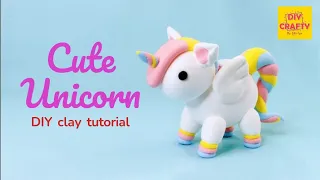 How to make air dry clay Unicorn | Cute Unicorn clay tutorial | DIY #polymerclay