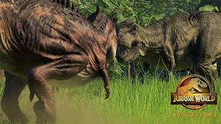 NEW! TARBOSAURUS (Camp Cretaceous) VS REXY (Jurassic Park) | Jurassic World Evolution 2