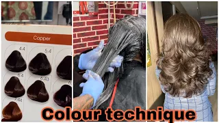 Easy global hair colour technic/tutorial/step by step/Hair colouring sikhe ghar baithe/ matrix hair