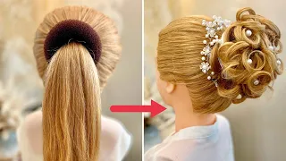 Messy Bun Hairstyle | Easy and Simple Bun Hairstyle with Donut | Wedding Hairstyle