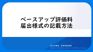 ベースアップ評価料　届出様式の記載方法