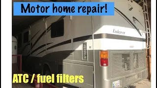 Motorhome ATC fix! Cummins fuel filter replacement on Holiday Rambler Endeavor.
