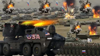 BRUTAL ATTACK! US Tank Destroys Tank-90, Russia Surrenders and Raise the White Flag