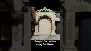 Ganpati Decoration Ideas Using Cardboard | Ganpati Makhar Making | Ganpati Temple Making