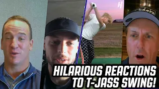 Steph Curry, Peyton Manning, Charles Barkley, & Phil Mickelson REACT to TRISTAN JASS' Golf Swing!