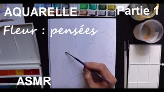 ASMR français - Peinture à l'aquarelle : Pensée (partie 1)