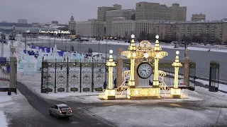 В парк Горького. Фестиваль "Снег и лёд в Москве", прогулка по набережной.