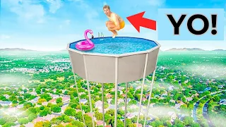 Construyo la Piscina Más Alta del Mundo en Mi Jardín!