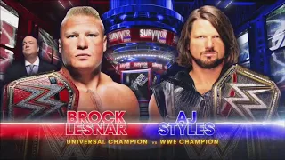 wwe brock lesnar vs aj styles survivor series 2017 highlights