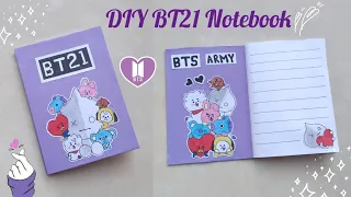 DIY BT21 Notebook / How to make BTS Notebook /BTS school supplies