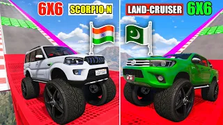 India Vs Pakistan | Gta 5 Indian Cars Vs Pakistan Cars Jumping Challenge | Gta 5 Gameplay