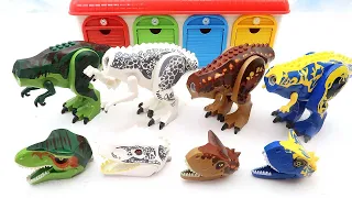Lego Dinosaur In Garage! Jurassic World Dinosaur Lego  혼종 공룡 레고 Tyrannosaurus VS Indominus