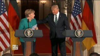 First Trump-Merkel meeting reflects different views, styles