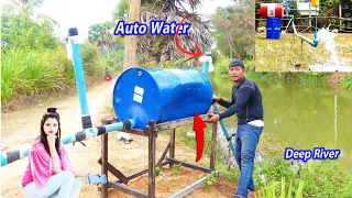 How to make Drum Pump Free Energy Water Hight pressure from weep river