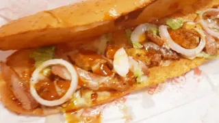 Crispy Chicken and fish 12inch Submarine - Panini Hot bun Panadura 🤤❤️😍 #panini