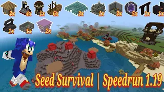 Seed Survival | Speedrun Minecraft PE 1.19 (Jungle+LushCave, 2 Mushroom, and 2 EndCity)