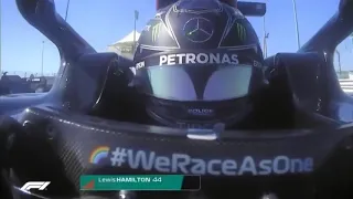 Lewis Hamilton and Valterri Bottas wave at each other | Abu Dhabi GP 2020