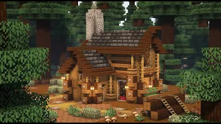 Minecraft | How to Build a Cozy Log Cabin | Tutorial