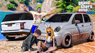 ОТЕЦ И СЫН В GTA 5 - МОЙ СЫН С ДЕВУШКОЙ ПОПАЛИ В АВАРИЮ НА ДЭУ МАТИЗ! ТАЩУ МАТИЗ НА ТРОСУ! 🌊ВОТЕР