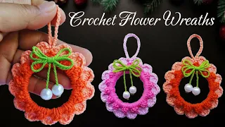 Crochet Christmas Wreaths For Beginners || Christmas Ornaments || Crochet Tutorial