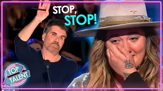 AGAIN! Simon STOPS Country Singer on America's Got Talent 2023!