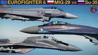 Eurofighter Typhoon & Mig-29 Fulcrum vs Su-35 Super Flanker: BVR Missile Fight | DCS