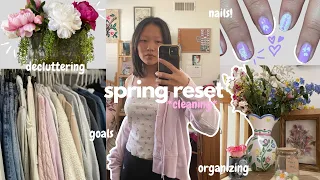 SPRING RESET & CLEANING 🌷✨ cleaning, decluttering, closet reorganization, & goal setting