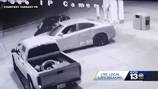 Caught on camera: Police searching for man seen repeatedly ramming car at Tarrant gas station