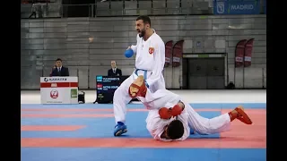 Uğur Aktaş (TUR) - Daniyar Yuldashev (KAZ) - Karate 1 Premier Lig - Madrid 2019
