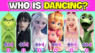 Guess Who Is DANCING? Who Dances Better?Wednesday, M3gan, ONE PIECE, Barbie,The Grinch, Peach,Sing 2